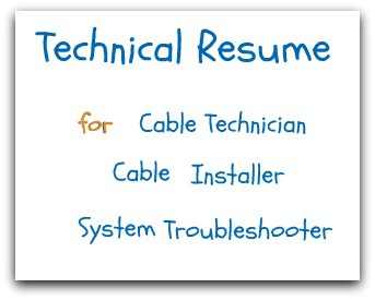 Cable installer resume example